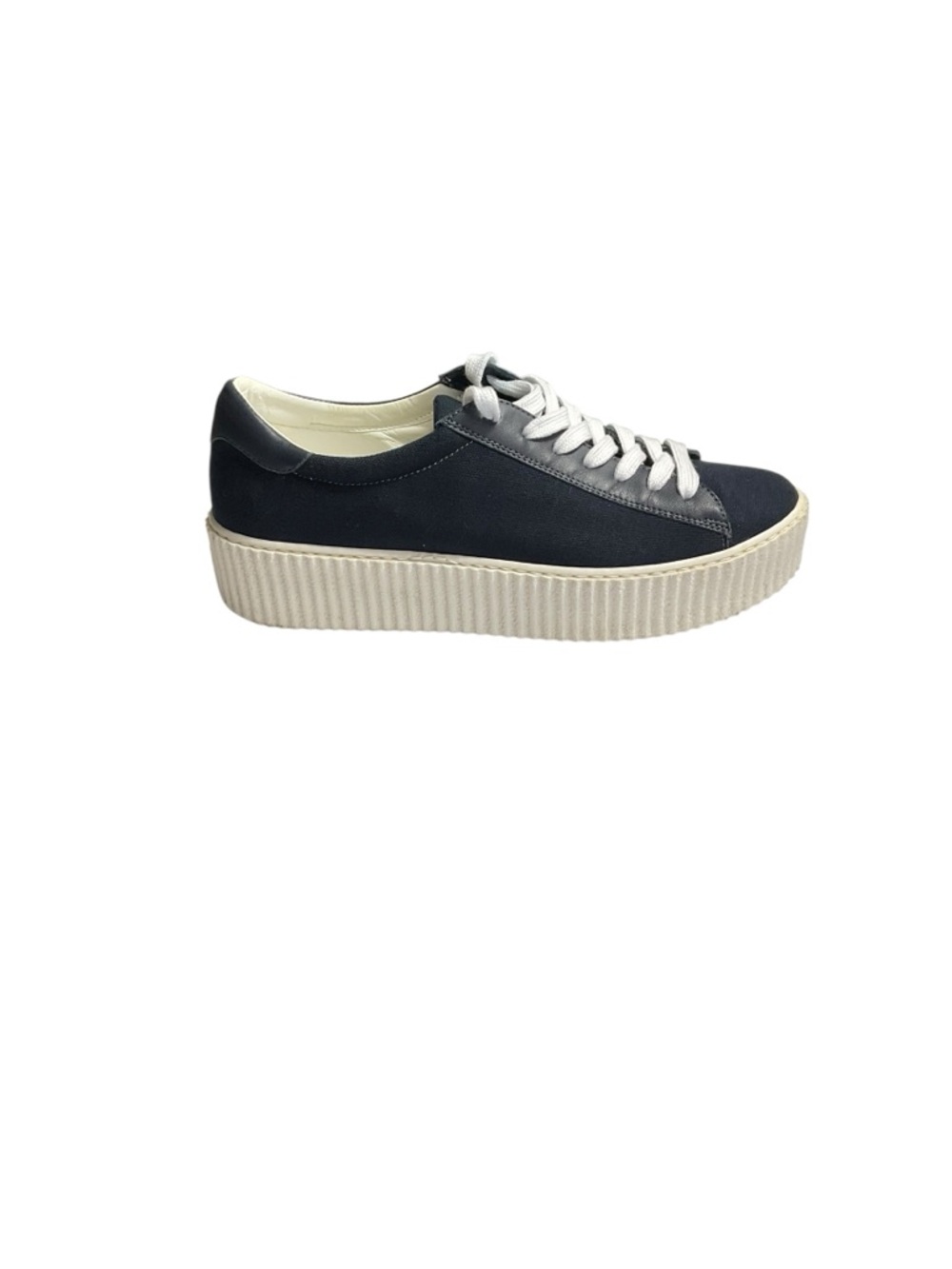 M.Gemi Platform Sneakers Navy Leather Canvas Italy Size 39